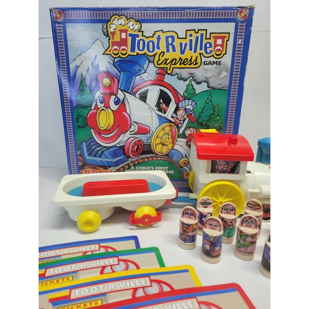 Vtg Fundex Toot R Ville Express Game Train Memory Color Learning‎ Toy working